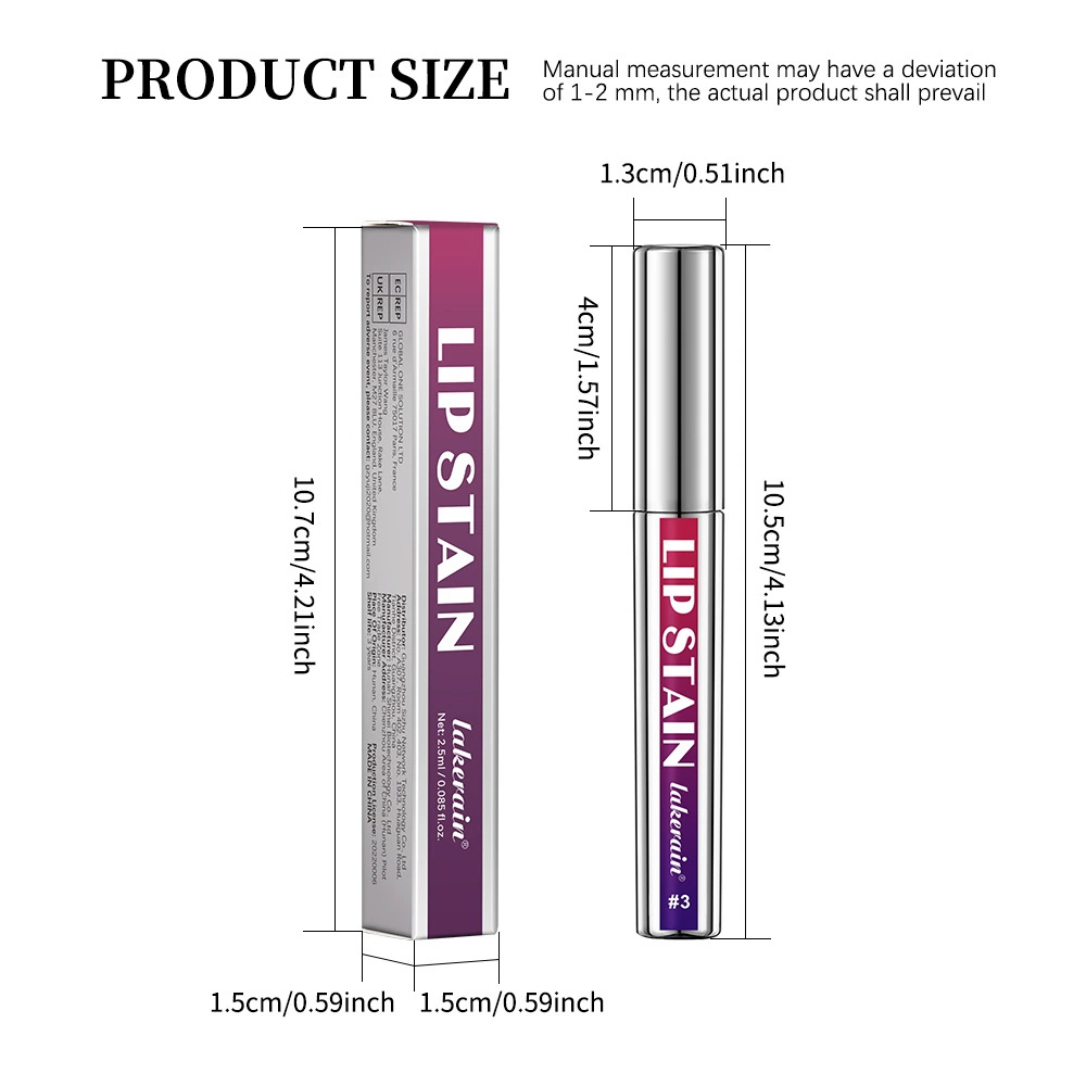 Lip Pencil (lakerain) 2.5 ml, long-lasting stain, multiple shade options
