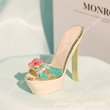 新品珐琅彩首饰盒欧式轻奢风复古小礼品创意装饰高跟鞋小摆件跨境