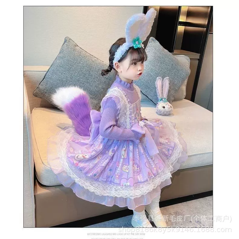 林娜贝尔尾巴透明腰带款儿童狐狸尾巴卡通道具林娜贝尔狐狸尾巴