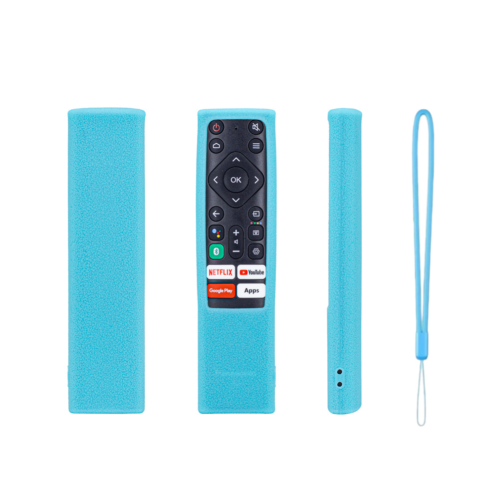 Aplicable para el control remoto de televisión Panasonic RC870P cubierta de silicona gruesa de cuero antideslizante anti-caída cinturón de suspensión luz nocturna