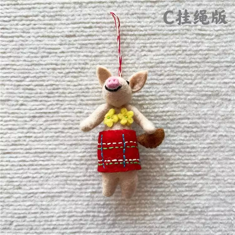 Wool felt handmade, overall, swimwear, keychain