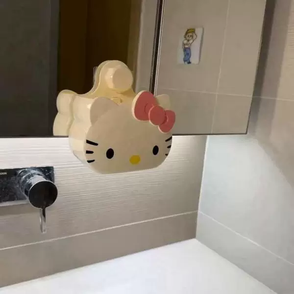 Cute Storage Rack Bathroom Wall-Mounted Comb Storage Box Cartoon Toothpaste Toothbrush Holder