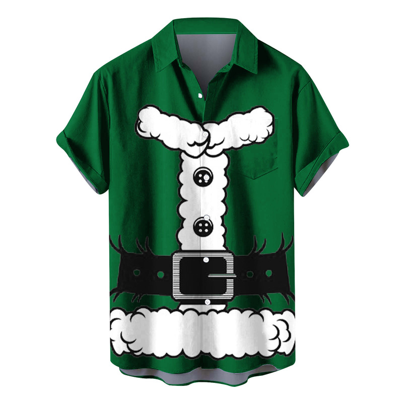 2023 Cross-border New Men's Independent Station Christmas Comfortable Peripheral Men's Short-sleeved Shirt 2023 Cross-border New Men's Independent Station Christmas Comfortable Peripheral Men's Short-sleeved Shirt