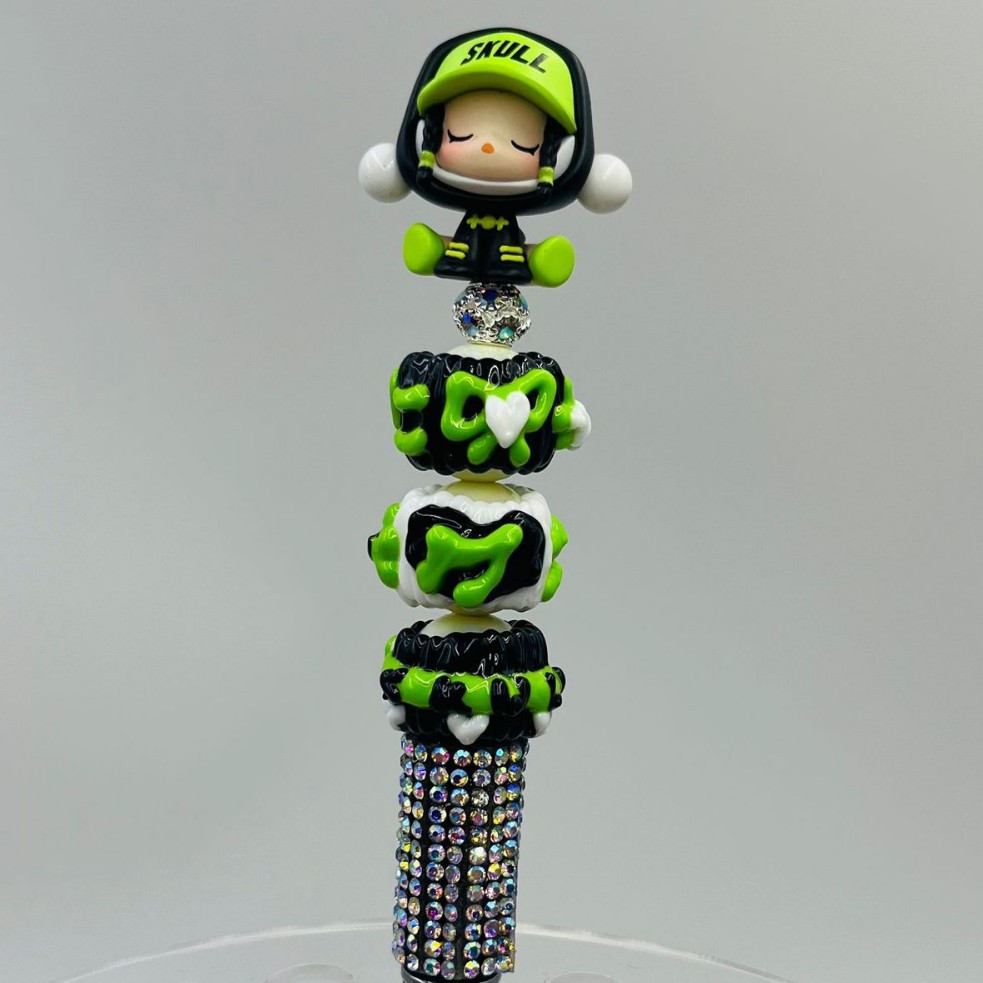 Genuino bolígrafo de granos espumoso, bolígrafo de cuentas encantador, bolígrafo de regalo creativo de dibujo a mano, bolígrafo de bola creativo