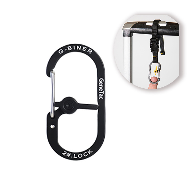 Winning No. 2 Aluminum Alloy G-Biner Buckle Outdoor Creative Anti-Lost Key with Lock G-Shaped Hanging Buckle
