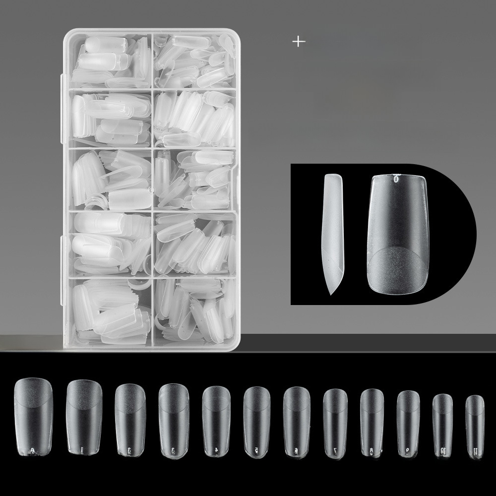 Almond matte fake nails drop-shaped for manicure
