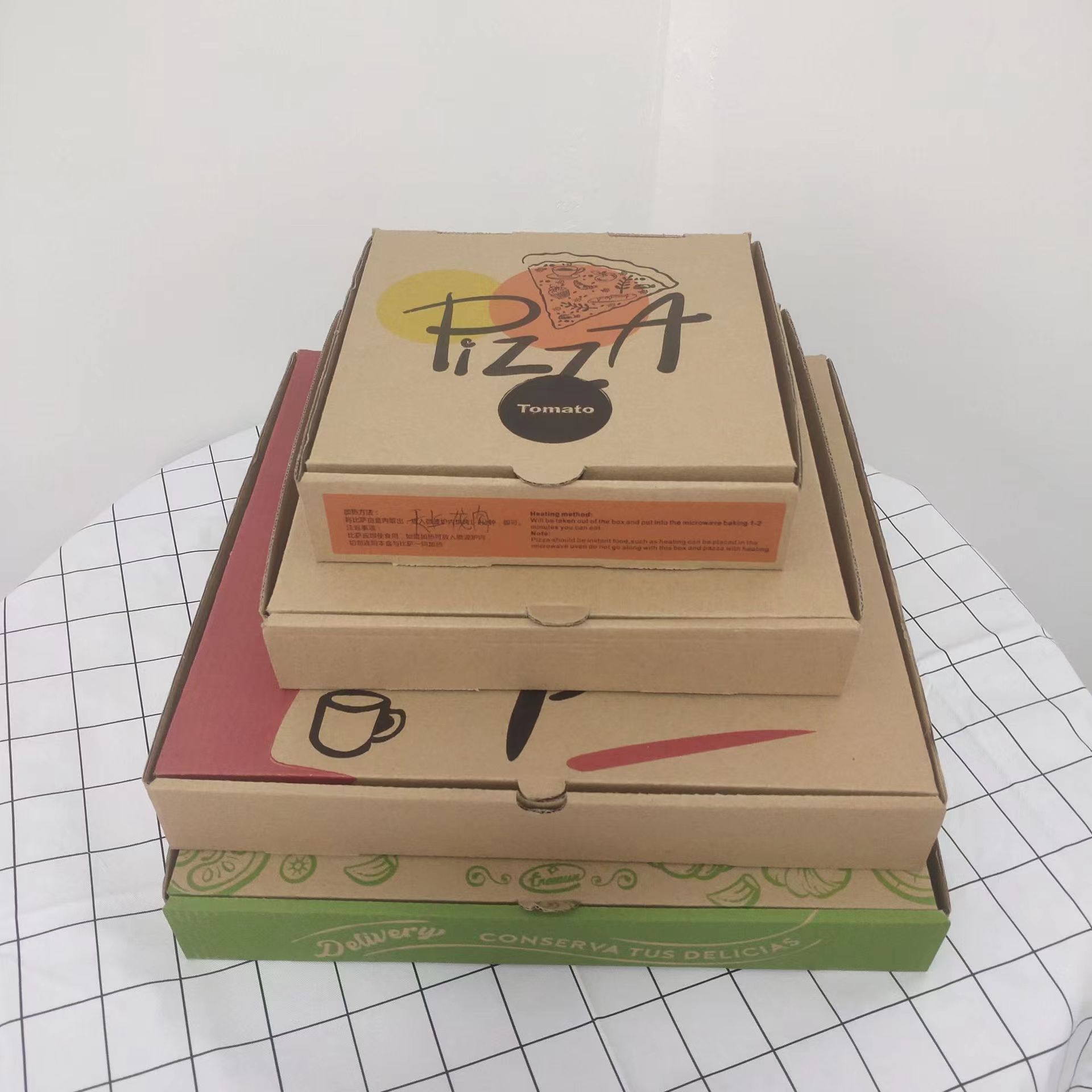 批发一次性瓦楞披萨盒6寸9寸10寸12寸外卖打包pizza盒