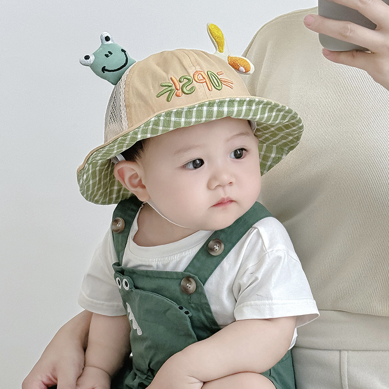 Sombrero de bebé verano malla transpirable lindo sombrero de pescador súper lindo niño niña sombreado protector solar sombrero de lavabo para bebé delgado
