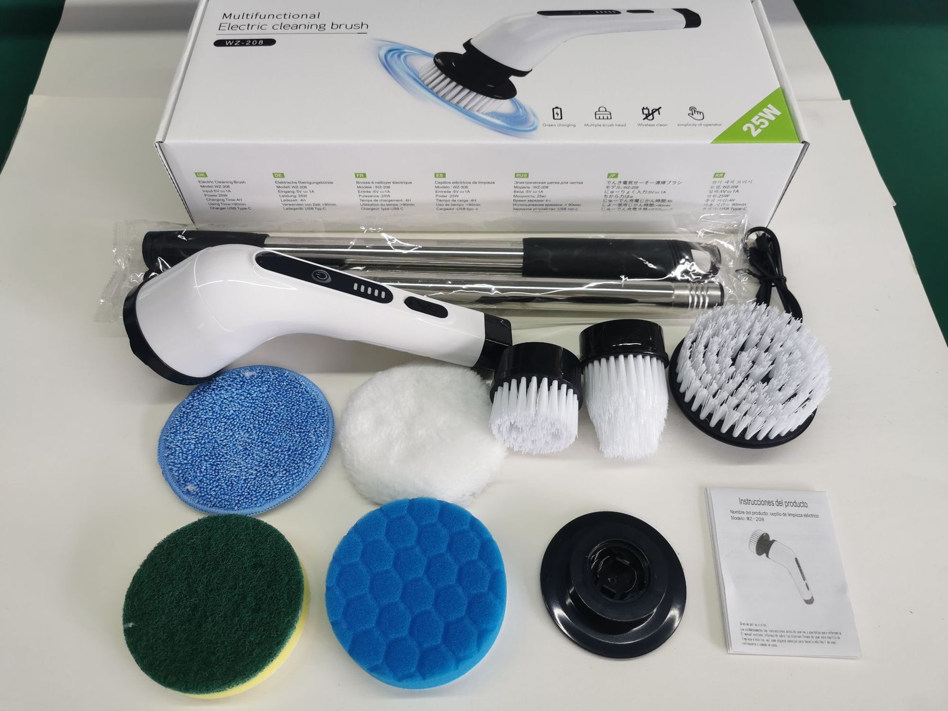 Cepillo de limpieza eléctrico transfronterizo Cepillo de limpieza multifuncional Cocina Baño Inodoro Piso Manual Potente artefacto de limpieza