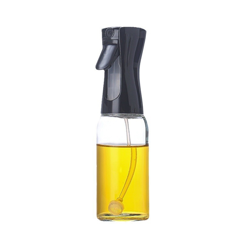 Botella de aceite de vidrio sin colgar botella de aceite transparente presión botella de pulverización espesa botella de pulverización de atomización botella de control de aceite de cocina al por mayor
