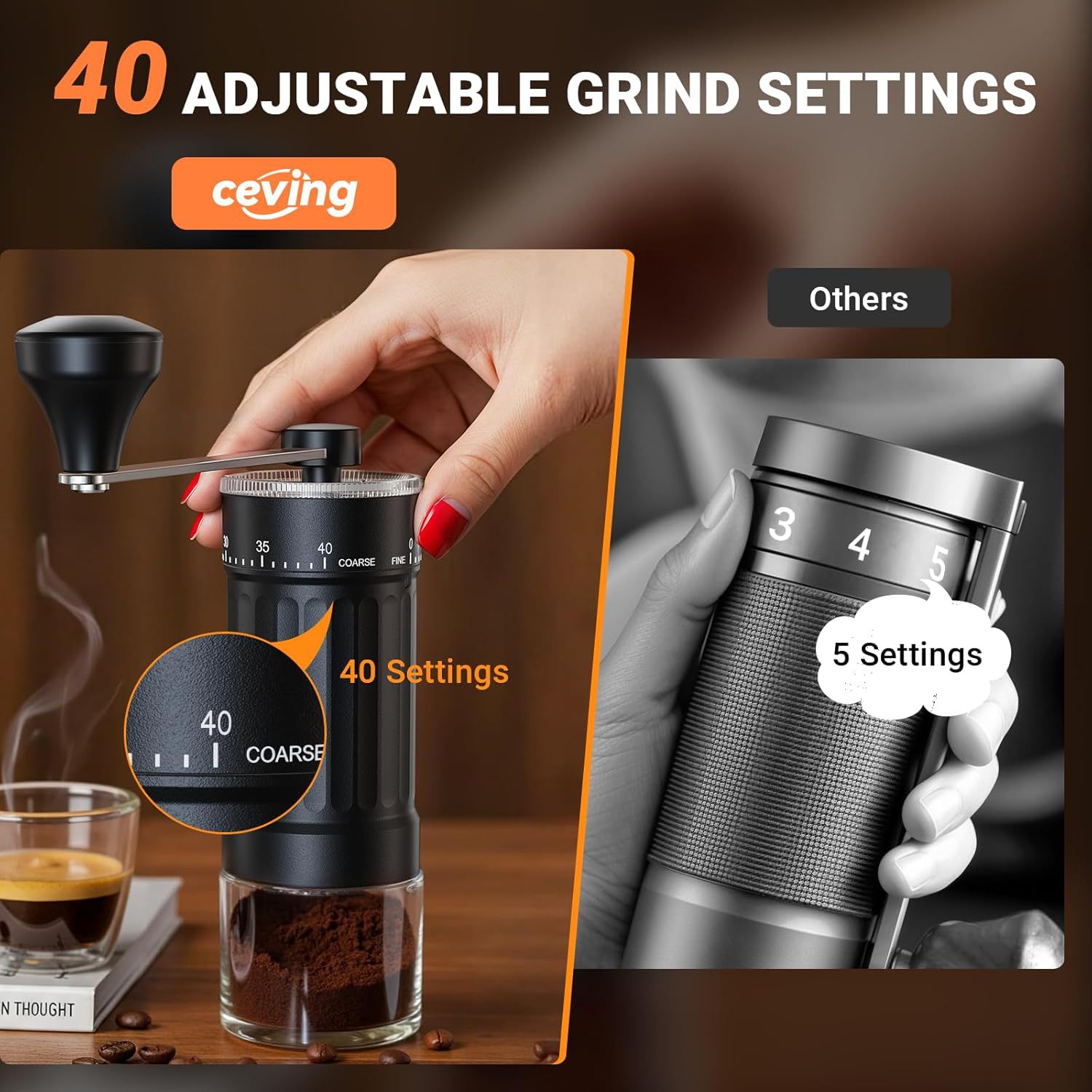COFFTIME molinillo de granos de mano molinillo de granos de café molinillo de mano molinillo de granos de mano casero pequeño molinillo de granos de mano