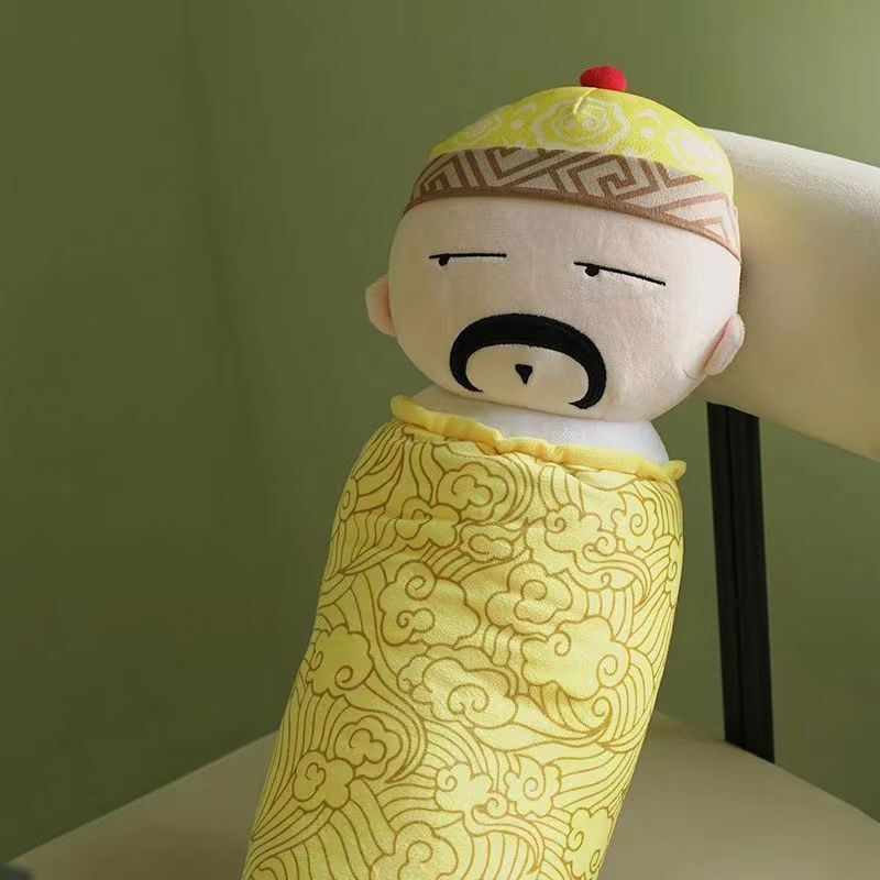 クリエイティブな新しい雍正皇帝ぬいぐるみロング円筒形枕ホームソファクッション睡眠ギフト|undefined