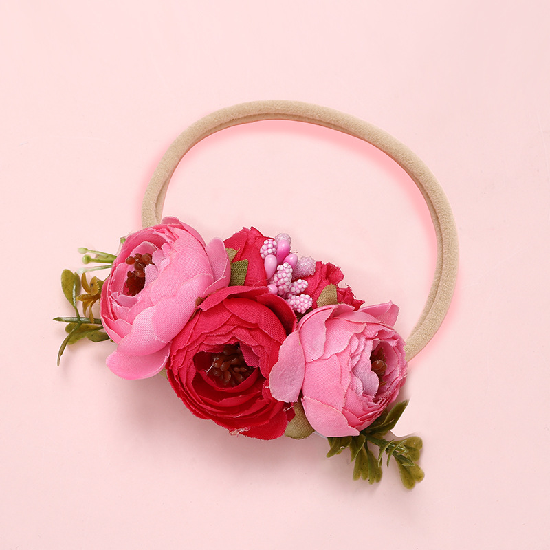 Baby artificial flower nylon headband