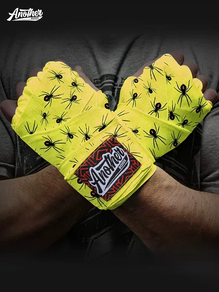 AN boxing hand wraps, training and competition-grade, elastic combat wraps, paired with the "Punch Spider" style hand wraps