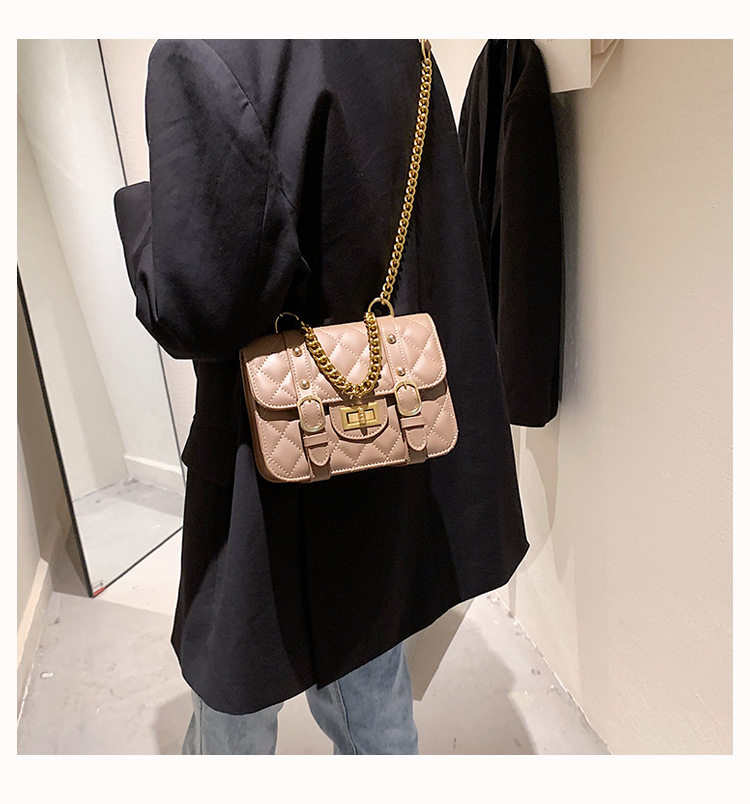 Fashion Retro Lingge Embroidered Thread Chain Messenger Small Square Bag Wholesale Nihaojewelry display picture 10