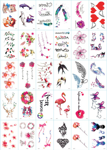 Flag tattoo stickers, sports games cheers and support, patriotic face painting stickers, Chinese red 30 sheets, no duplicates