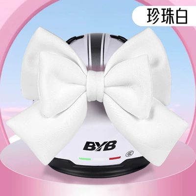 Dəbilqə (Kaska) aksesuarları — Motorcycle - basic-style-pearl-white-double-layered-oversized-bow