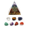 Colorful pyramid, natural water, agate crystal, set, jewelry, 4cm, 7 pieces