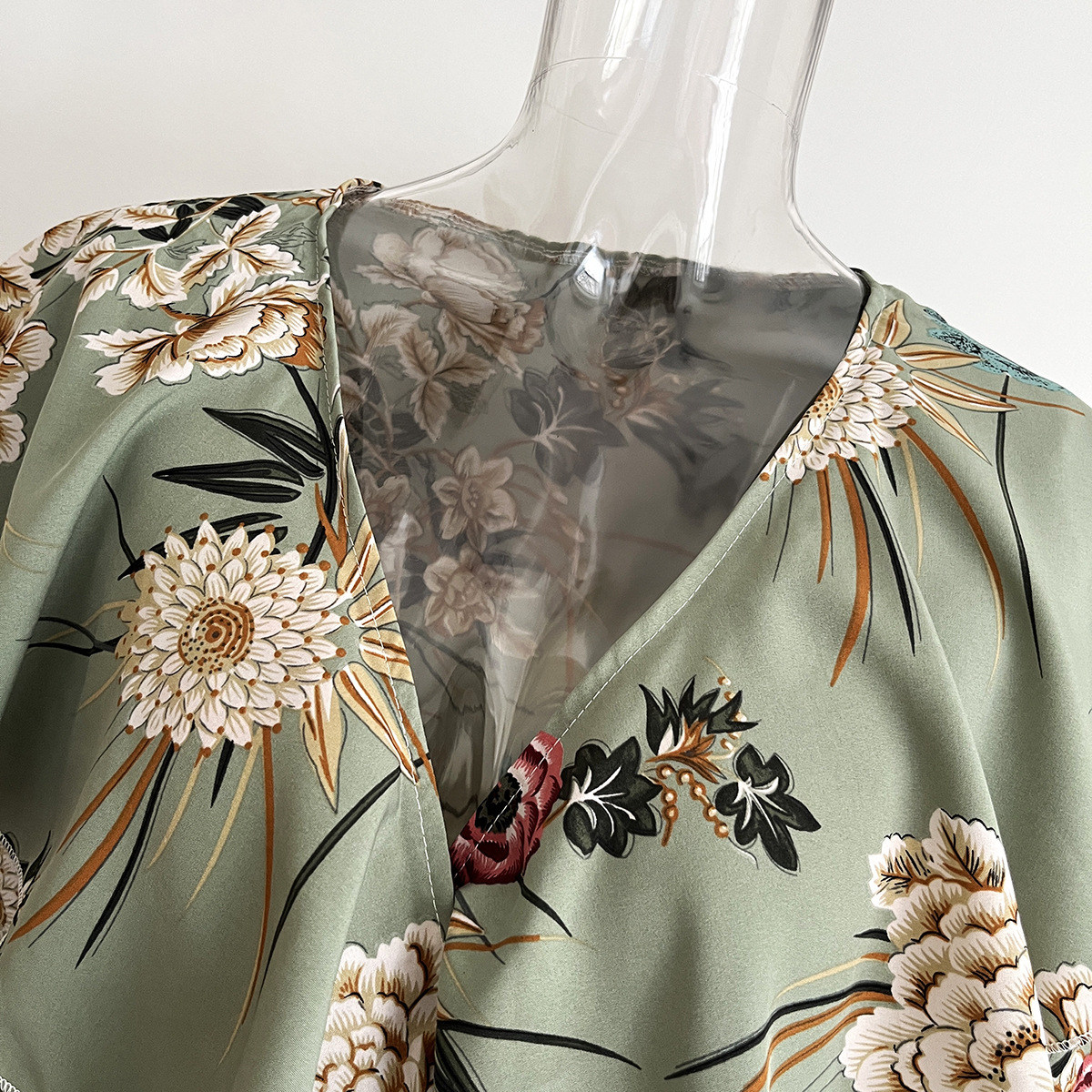 Ruffled Collar Lantern Sleeve Long Sleeve Dress Floral Wrap Split Expansion Maxi Dress Women Women Clothing 15 Ruffled Collar Lantern Sleeve Long Sleeve Dress Floral Wrap Split Expansion Maxi Dress Women Women Clothing