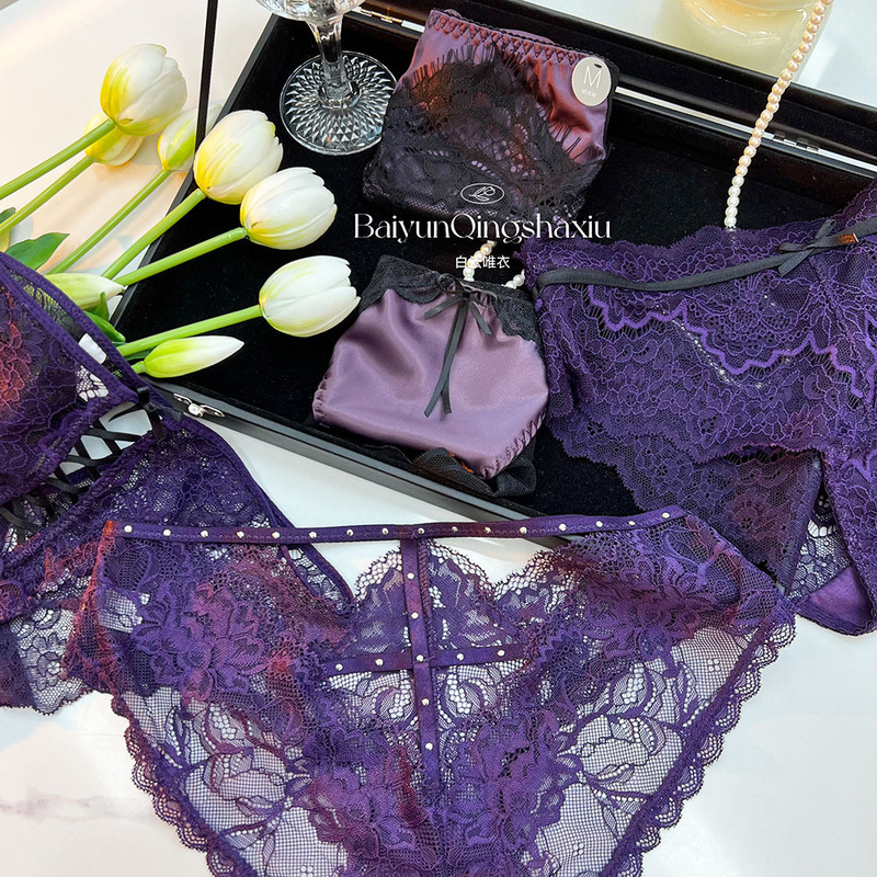 Ziqidonglai Set Sexy European and American Underwear Women's Niche Design Elegant Low-Waist Breathable Cut Out Women's Briefs