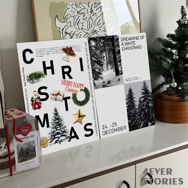 Merry Christmas Christmas Black and White Minimalist Color Scheme Christmas Decoration Poster Wall Sticker