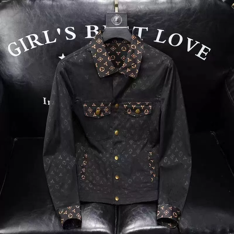Весна и Осень 2024 Новый европейский продукт высокого качества с принтом с отворотом куртка модная стройная куртка