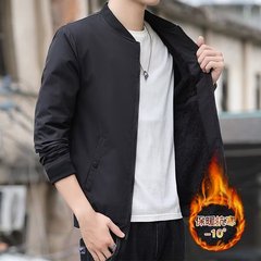 秋の男性野球服ジャケット韓国版修身純色百合飛行服メンズコート