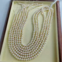 Прямые поставки с фабрики: полуготовое ожерелье из пресноводного жемчуга Aishang Pearl 6-7 мм.