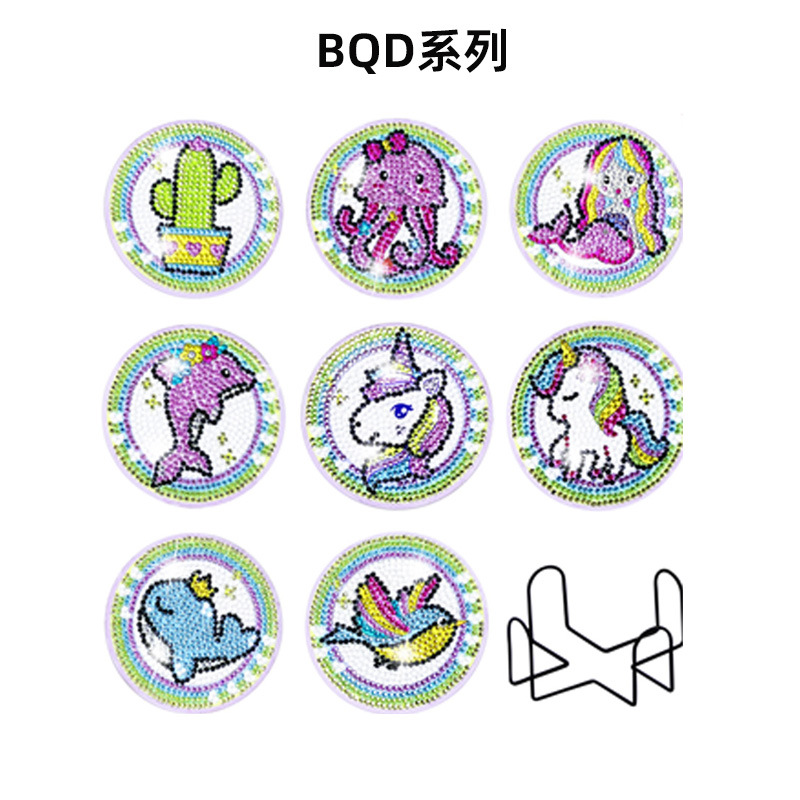 Personalizada taza de pintura de diamante transfronteriza almohadilla de taza de diamante redonda almohadilla mandala perimetral de pintura de diamante DIY