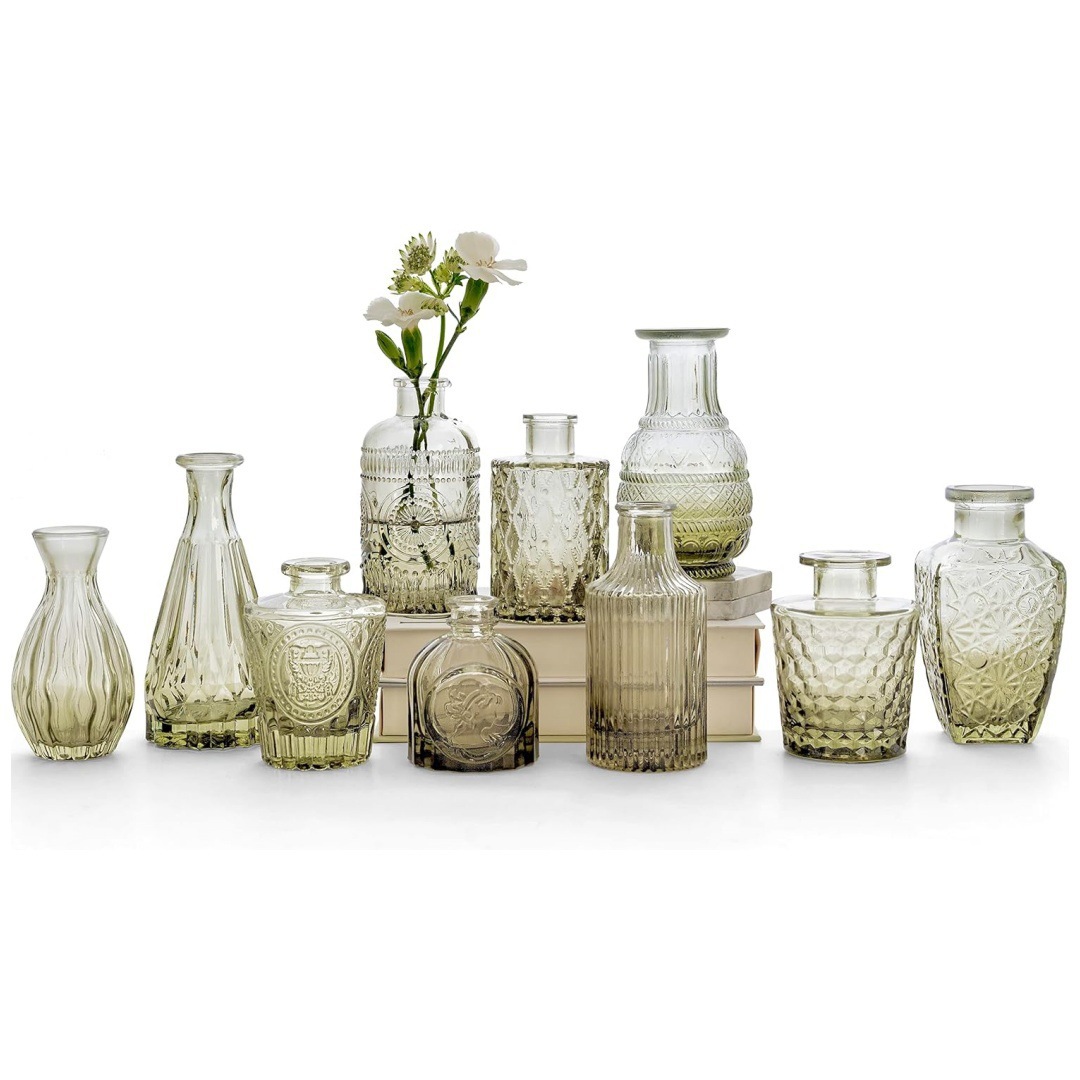 Fábrica a medida de vasos de vidrio europeos en el viento de alto valor de decoración de escritorio botella de fragancia pequeña botella de alta calidad