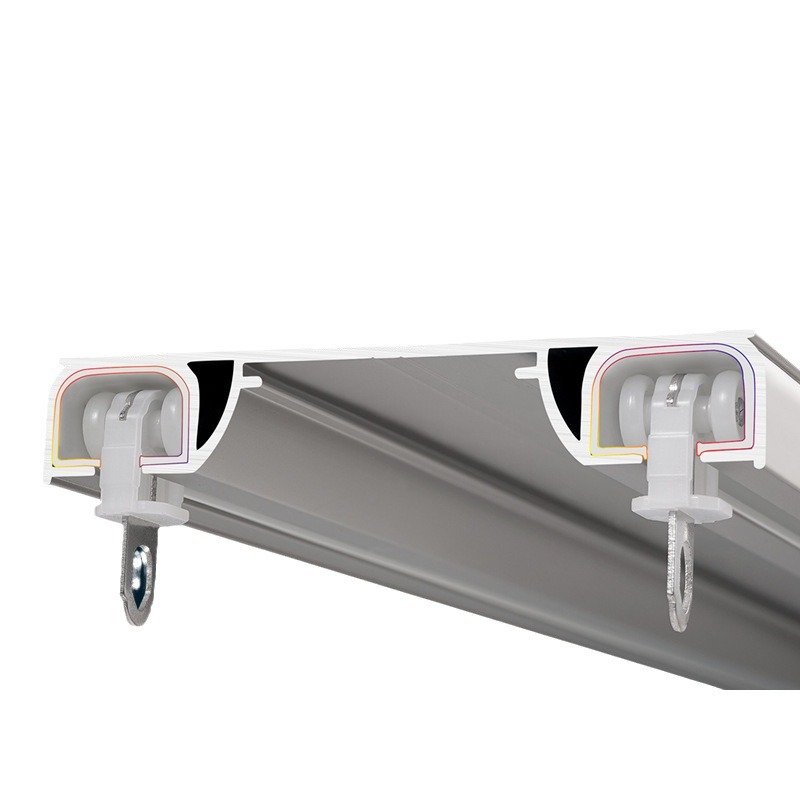 Riel de cortina de aleación de aluminio riel de guía de doble riel de guía de riel de doble riel de doble fila de metal de una pieza barra de cortina ancho doble riel al por mayor