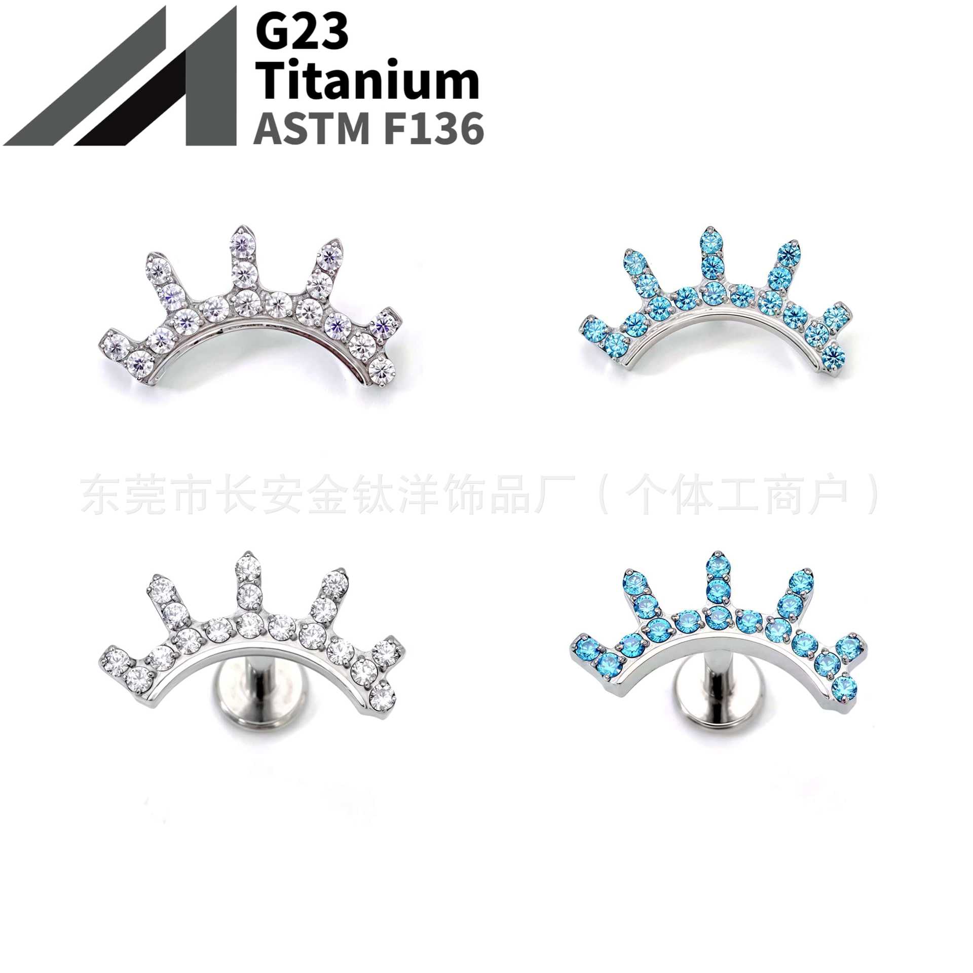 16G labret stud size and finish detail