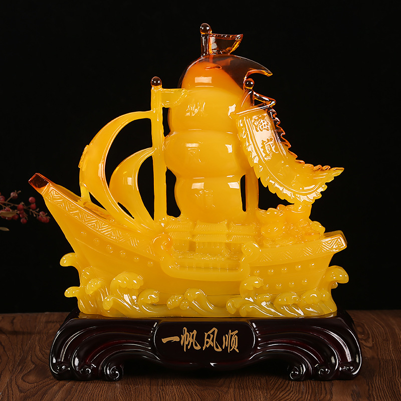 Chinese style smooth sailing sailboat ornament company office desk decoration shop opening housewarming gift