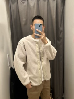 26秋冬男士防风抗寒加绒加厚保暖仿羊羔绒摇粒绒夹克外套