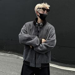 2025春季新款男士休闲宽松条纹运动连帽外套男款潮流外套开衫卫衣
