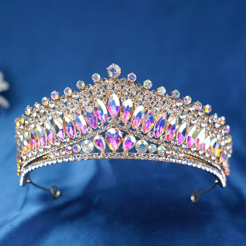 Corona Barroca para Novia de Aleación y Cristal, Incrustaciones de diamantes, para bodas y fiestas