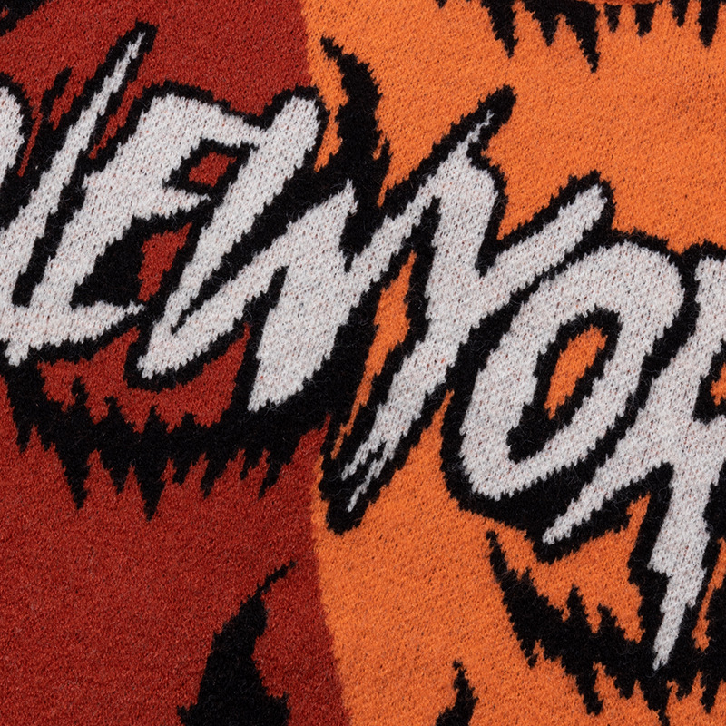 YWFG ropa de mujer americana retro letras diabólicas viento 2024 pareja de otoño superior versátil cuello redondo manga larga jersey