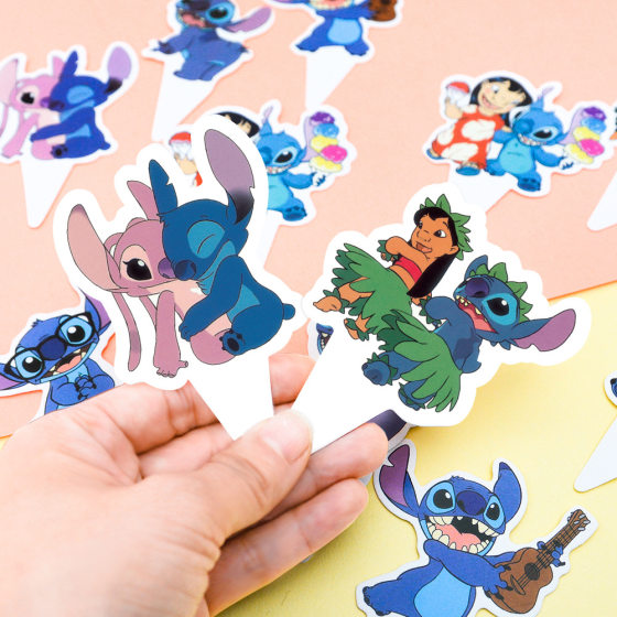 Amazon stitch birthday party decoration supplies cake size insert flag star baby