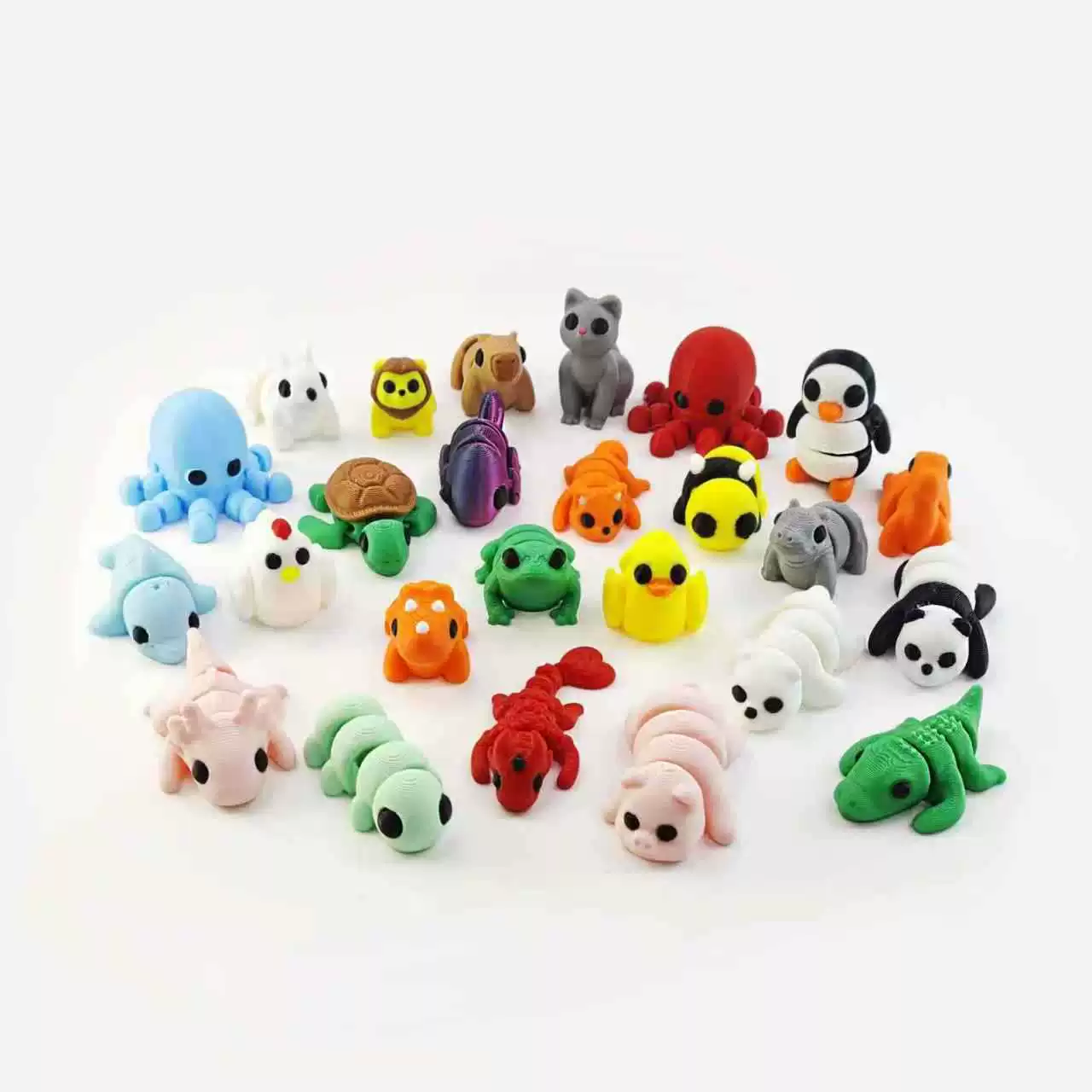 Имитация игрушек животных, напечатанных на 3D-принтере, детские украшения, разнообразные милые куклы, фигурки для самостоятельной сборки, креативные модели.