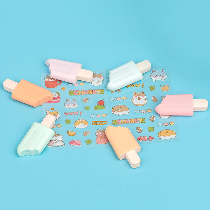 YS6050 helado de dibujos animados multi-color marcador de suministros escolares para estudiantes con pegatinas de bricolaje de regalo