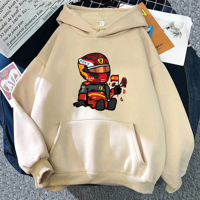 Sainz Mini F1 Hoodies for Men Games Cartoon Graphic Sweatshi
