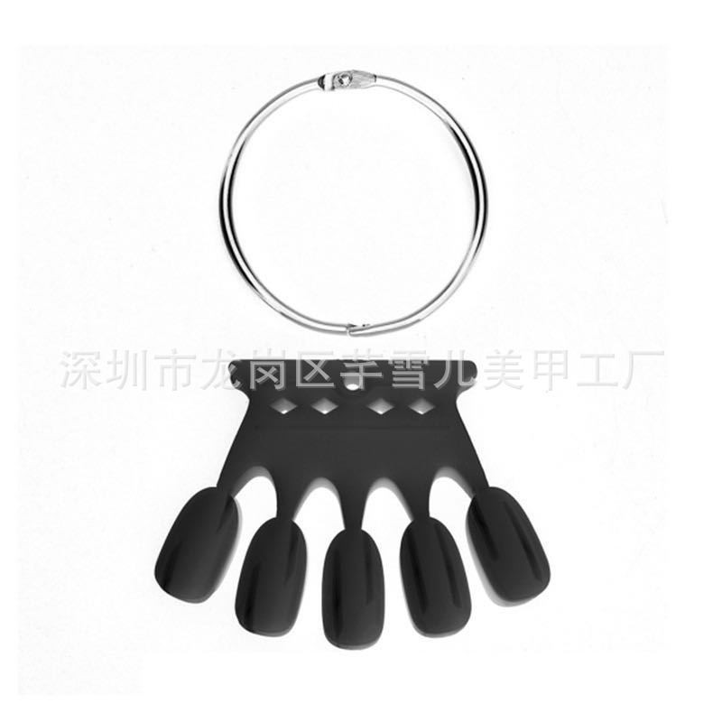 Herramientas de uñas transfronterizas 50 piezas de esmalte de uñas muestra de pegamento de esmalte de uñas, tarjeta de color trapezoidal puntiaguda de cabeza plana, pieza de práctica de uñas