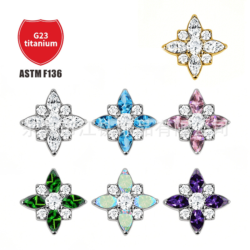 Pointed titanium steel lip stud product view