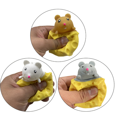 Creative new and unique decompression cute cheese cheese mouse cup pinch music decompression vent ball toy spoof toy