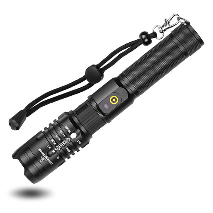 P50 transfronteriza linterna aleación de aluminio USB de carga de entrada y salida zoom linterna ventas directas de fábrica