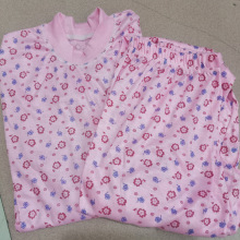 中老年男女套装半高领秋衣秋裤妈妈棉毛衫印花宽松老式保暖内衣薄