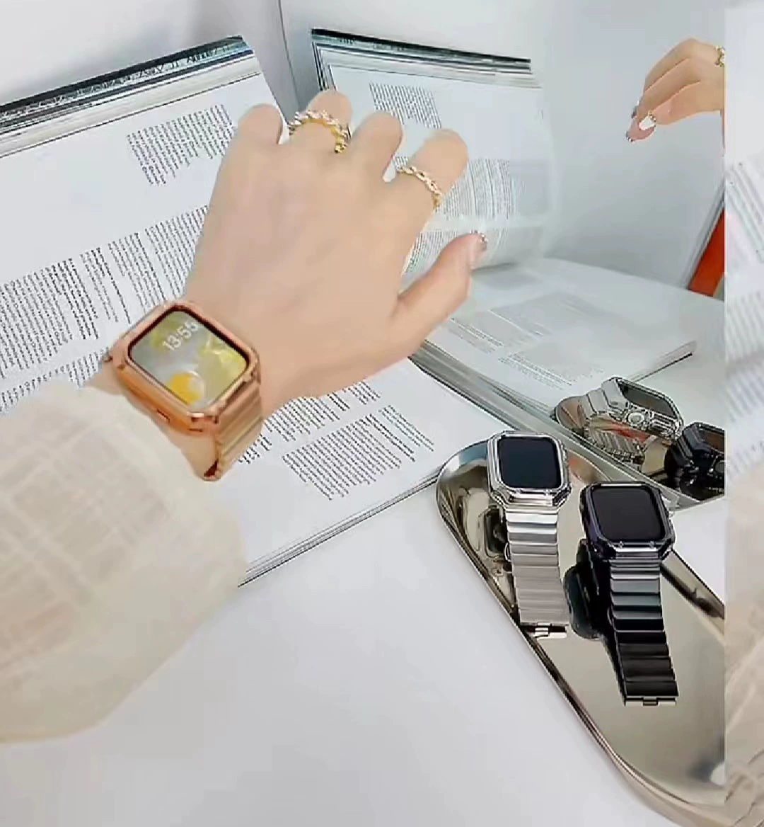 Совместимо с ремешком Apple Watch Ultra8 Apple Watch iWatch765432 металлическая бабочка застежка ремешок