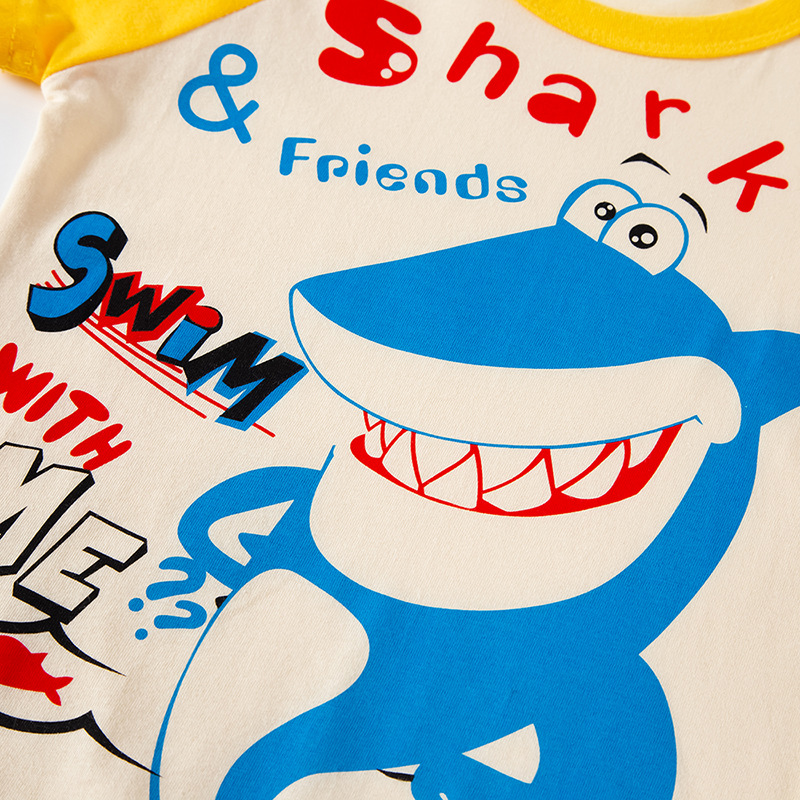 Camiseta de manga corta de algodón para niños dibujos animados de bebé nuevo verano cuello redondo Camiseta de verano camiseta de bebé media manga superior