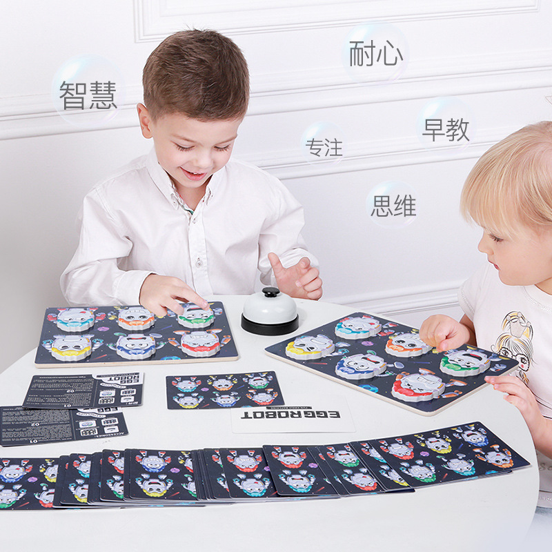 Huevo DE LOS NIÑOS muñeca robot expresión juego interactivo juego escritorio educación temprana educativa juguete madera fábrica al por mayor