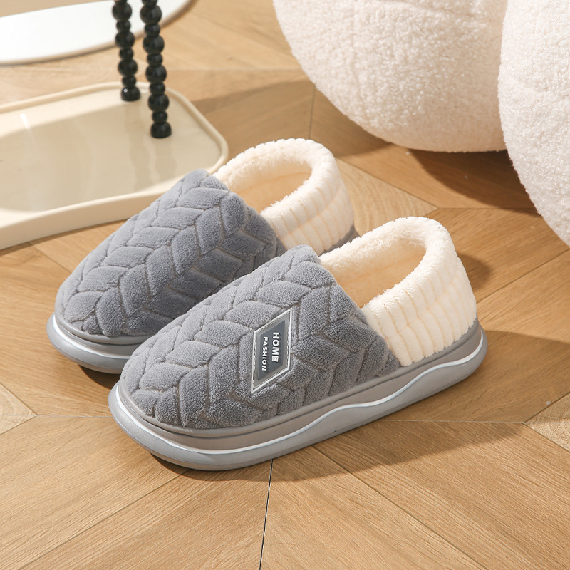 Zapatillas de algodón Cixi para mujer, otoño e invierno, muebles para el hogar, suela gruesa, felpa, zapatos para el hogar, ropa exterior, parejas, hombres cálidos, invierno